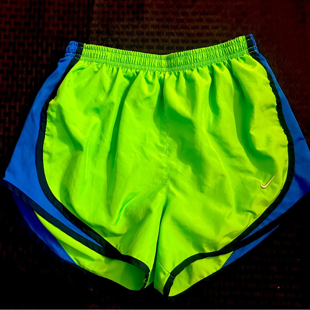 Juniors Size Small Nike Dri-Fit Green & Blue Shorts with built in underwear